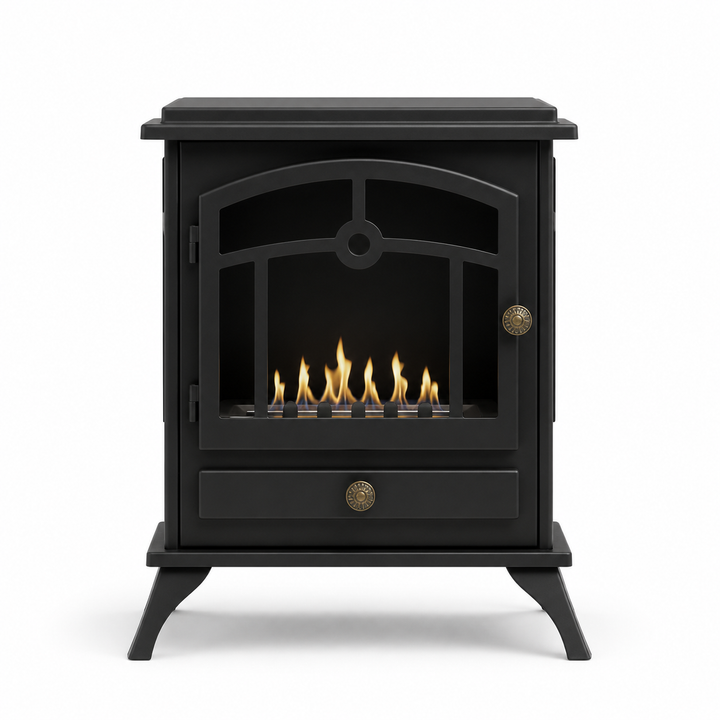 FIGARI Bioethanol Standkamin Schwarz frontal