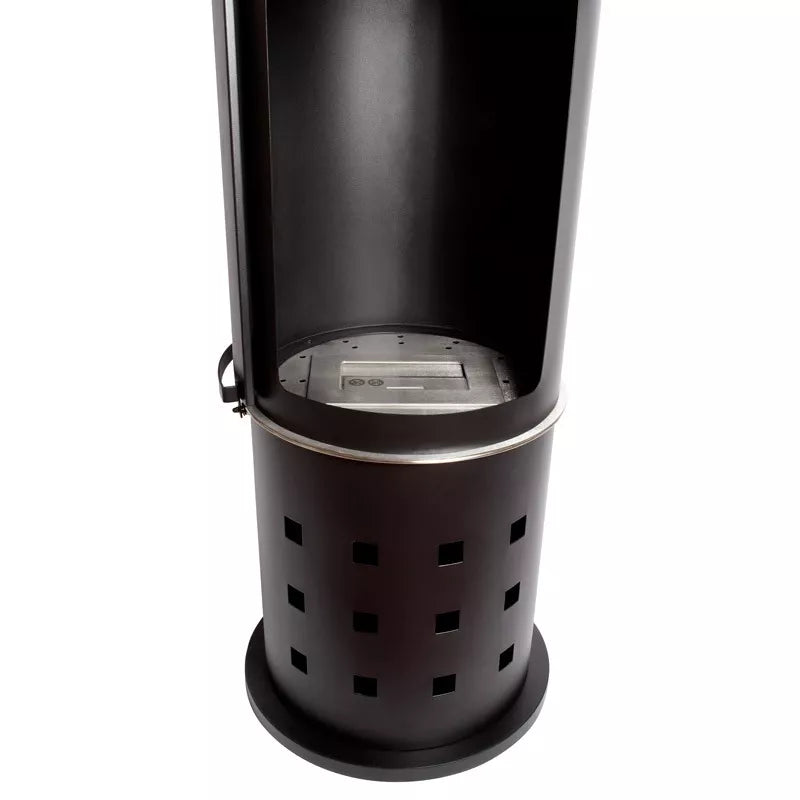 Freistehender Bioethanol Standkamin SANREMO Nahaufnahme Innenraum Brenner Glas Tuer 