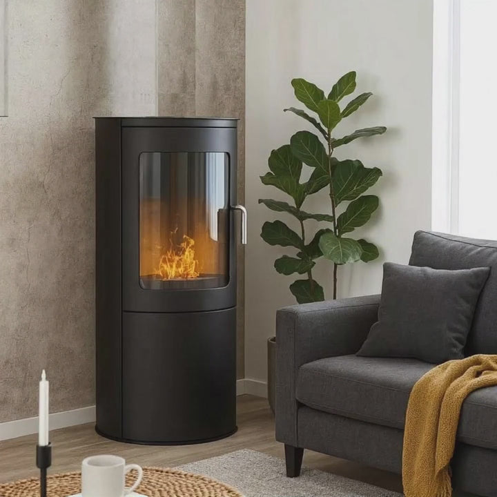Bioethanol Standkamin AVELLINO Stehend Freistehend Bio Ethanol Kamin Ofen Dreiseitig Glas Tuer Wohnzimmer Video