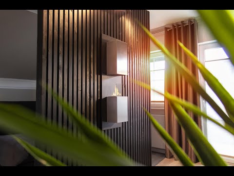 Bioethanol Wandkamin KAPTUR - XL Bio Ethanol Wandkamin WAndmontage Biokamin Wand Video Wohnzimmer Flammenspiel