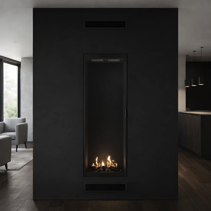 Bioethanol Einbaukamin Vollglas Vertikal SELECTED 80x140 von Wild Flame - Wohnambiente