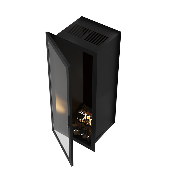 Bioethanol Einbaukamin Vollglas Vertikal SELECTED 70x120 von Wild Flame - Detailansicht Vollverglasung
