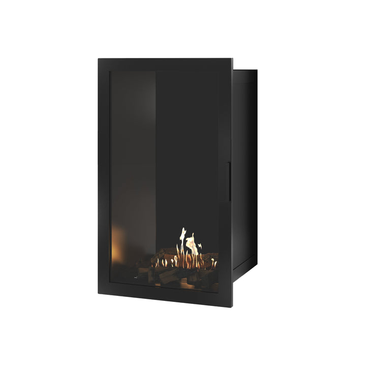 Bioethanol Einbaukamin Vollglas Vertikal SELECTED 60x100 von Wild Flame - Detailansicht Vollverglasung