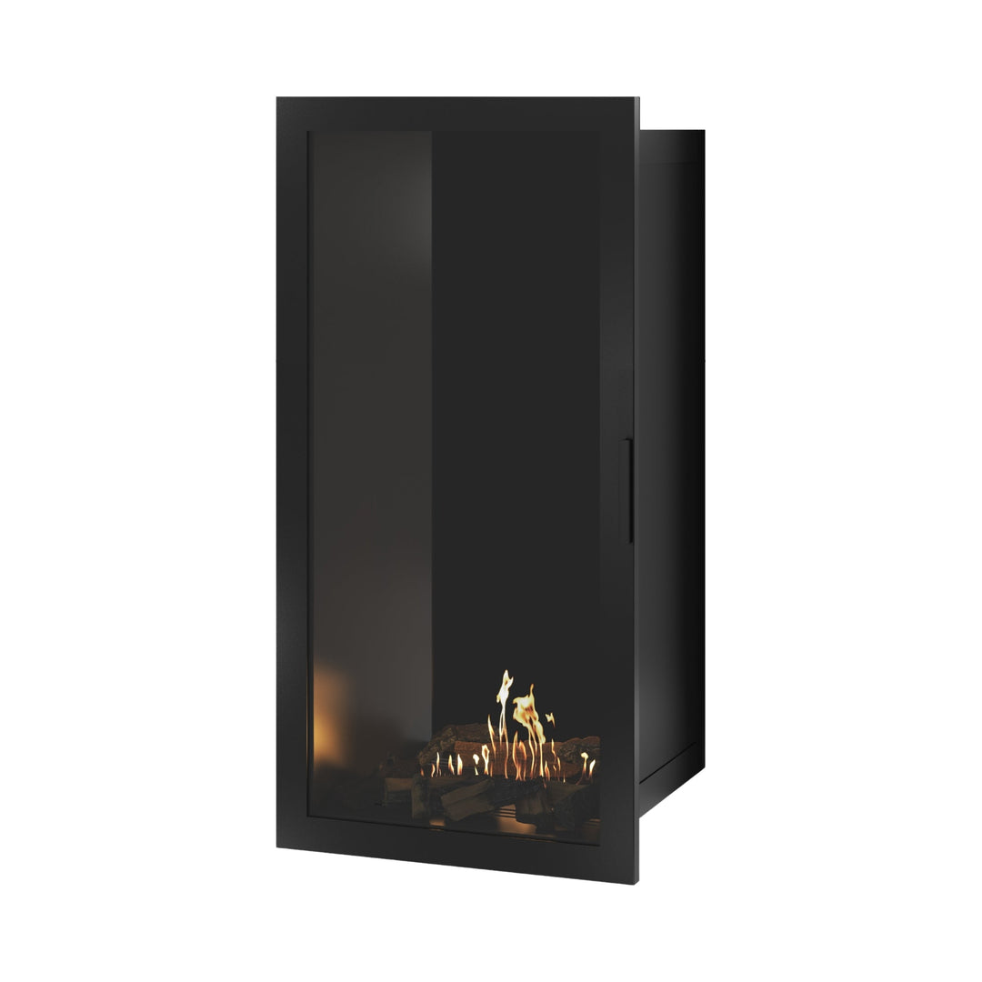 Bioethanol Einbaukamin Vollglas Vertikal SELECTED 60x160 von Wild Flame - Wohnambiente