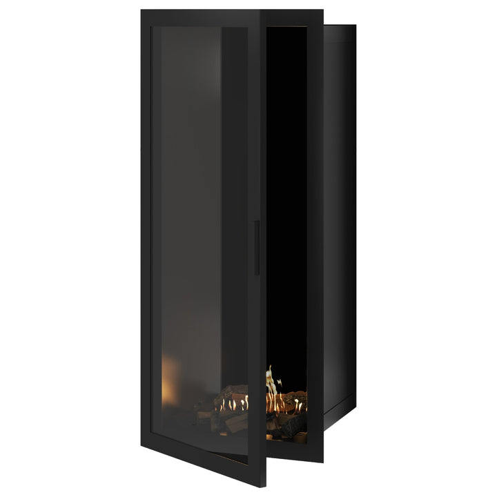 Bioethanol Einbaukamin Vollglas Vertikal SELECTED 60x200 cm Wild Flame - Frontansicht