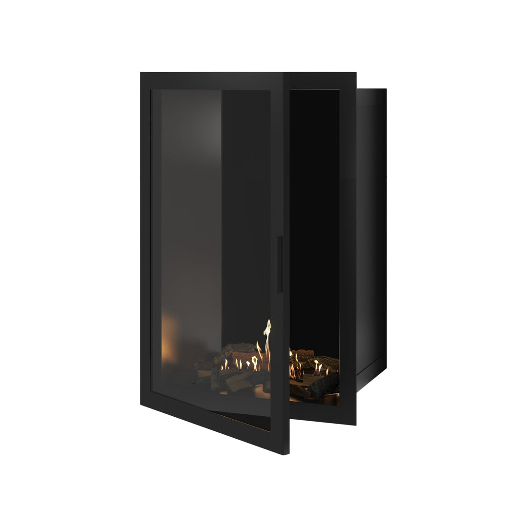 Bioethanol Einbaukamin Vollglas Vertikal SELECTED 70x100 cm Wild Flame - Frontansicht