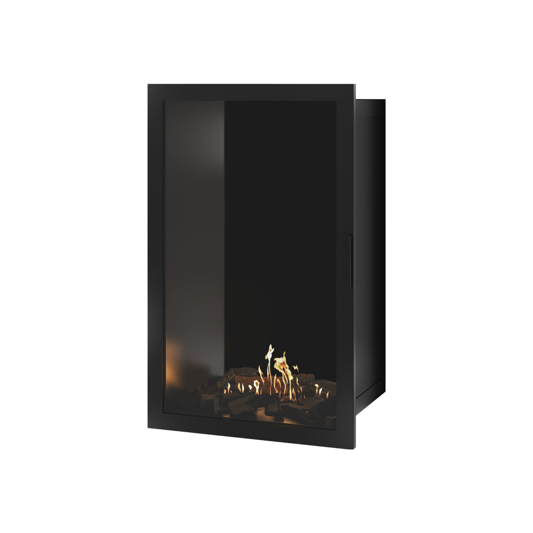 Bioethanol Einbaukamin Vollglas Vertikal SELECTED 60x120 von Wild Flame - Wohnambiente