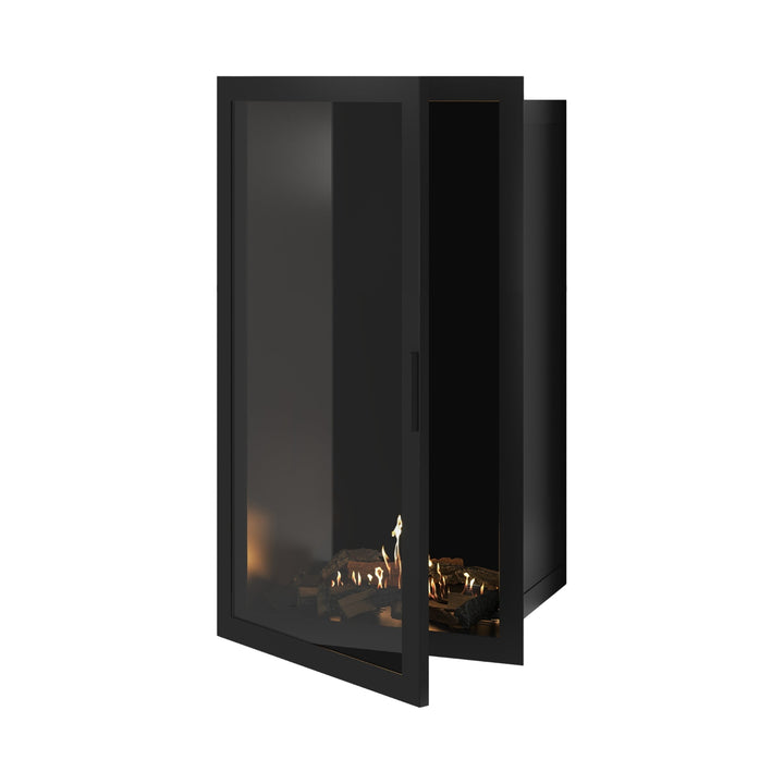 Bioethanol Einbaukamin Vollglas Vertikal SELECTED 70x120 cm Wild Flame - Frontansicht