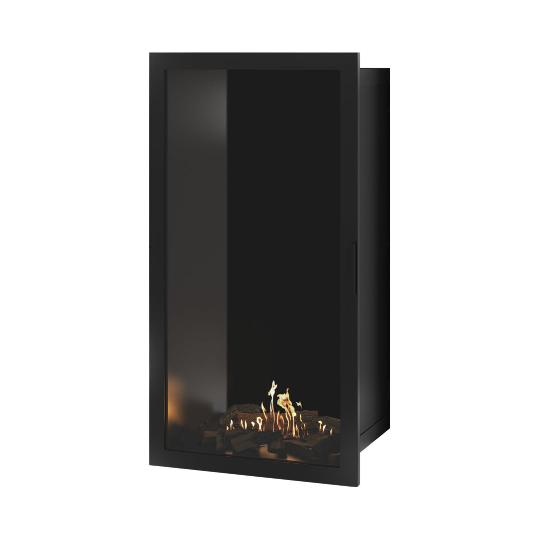 Bioethanol Einbaukamin Vollglas Vertikal SELECTED 70x140 von Wild Flame - Wohnambiente