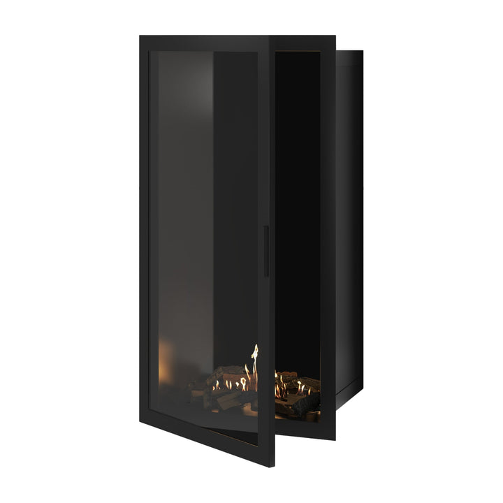 Bioethanol Einbaukamin Vollglas Vertikal SELECTED 70x140 cm Wild Flame - Frontansicht
