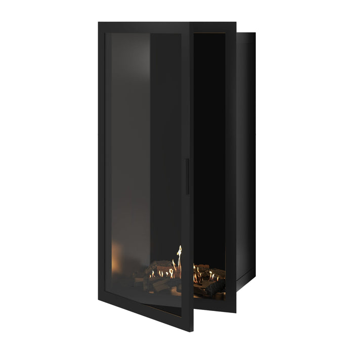 Bioethanol Einbaukamin Vollglas Vertikal SELECTED 70x160 cm Wild Flame - Frontansicht