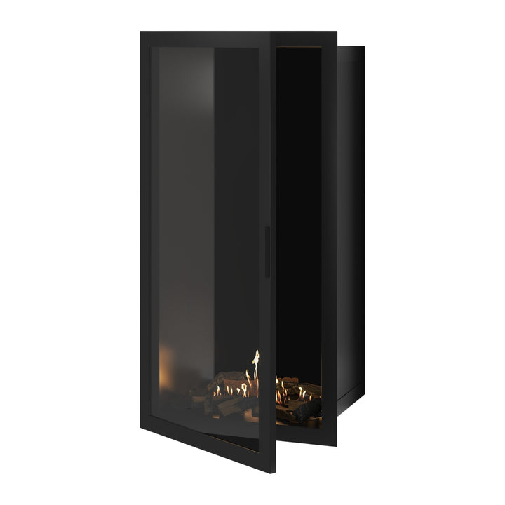 Bioethanol Einbaukamin Vollglas Vertikal SELECTED 70x160 cm Wild Flame - Frontansicht