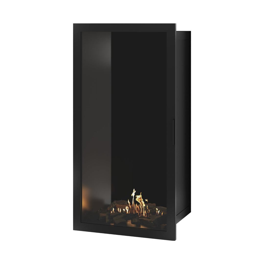 Bioethanol Einbaukamin Vollglas Vertikal SELECTED 70x160 von Wild Flame - Wohnambiente