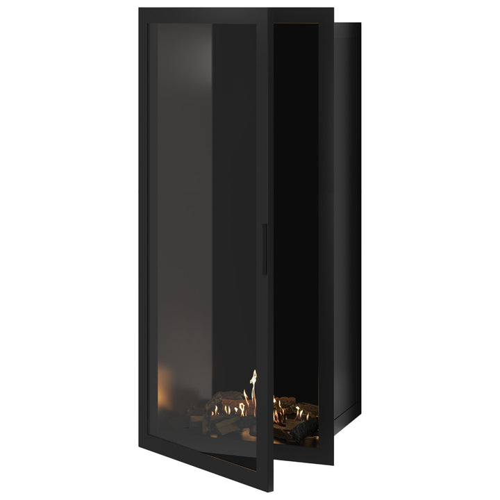 Bioethanol Einbaukamin Vollglas Vertikal SELECTED 70x200 cm Wild Flame - Frontansicht