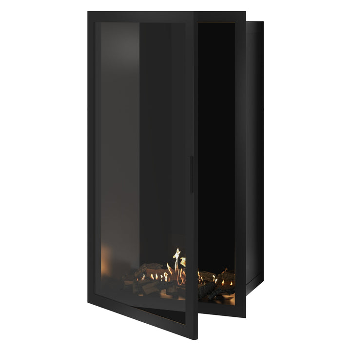 Bioethanol Einbaukamin Vollglas Vertikal SELECTED 80x180 cm Wild Flame - Frontansicht