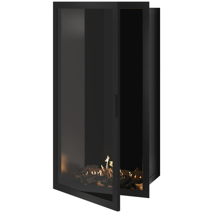 Bioethanol Einbaukamin Vollglas Vertikal SELECTED 80x200 cm Wild Flame - Frontansicht